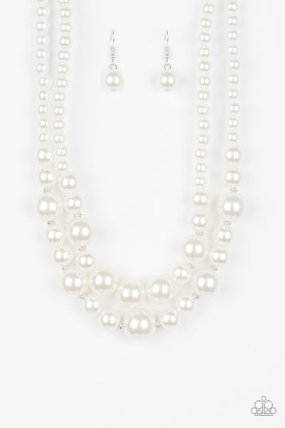 The More The Modest - White pearl necklace Paparazzi Accessories