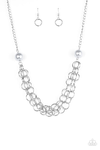 Daring Diva - Silver pearl necklace Paparazzi
