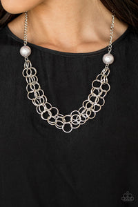 Daring Diva - Silver pearl necklace Paparazzi