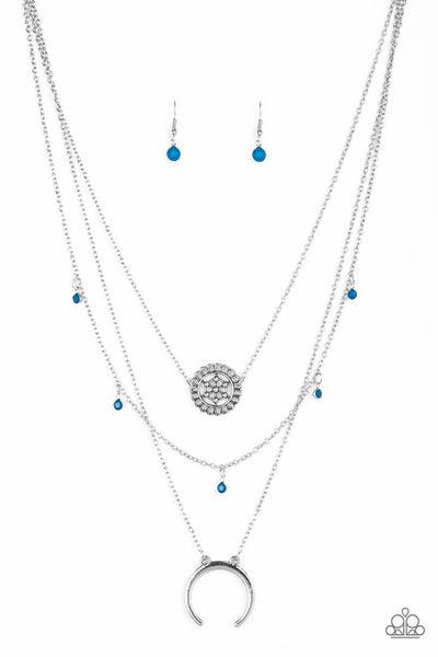 Lunar Lotus - Blue necklace Paparazzi