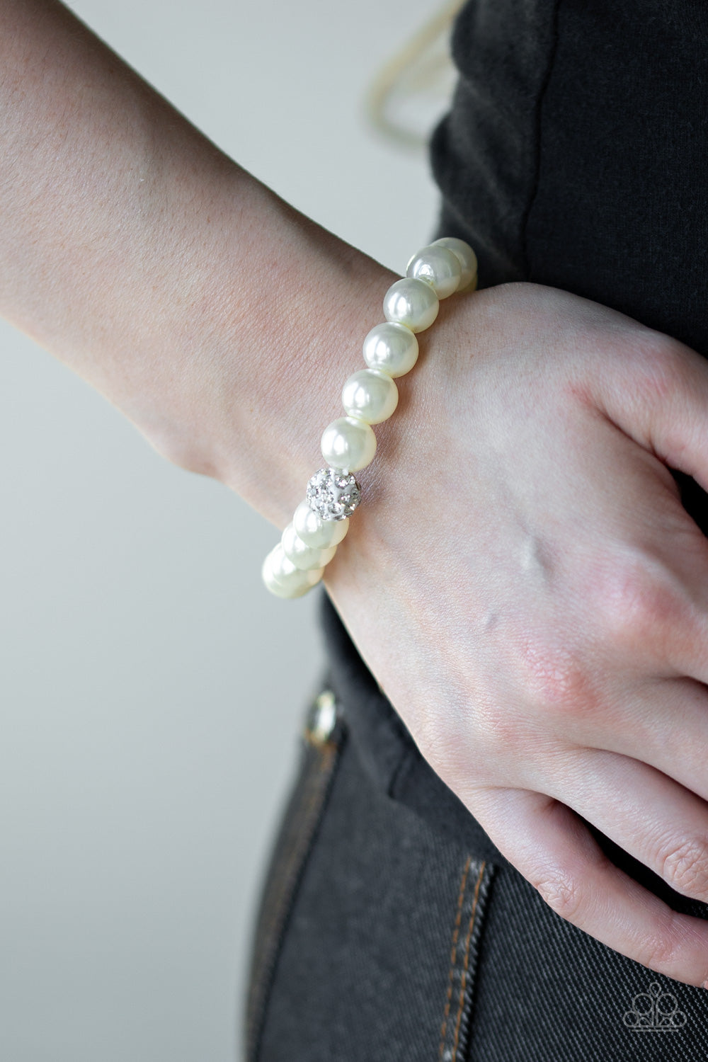 POSHing Your Luck - White pearl bracelet Paparazzi