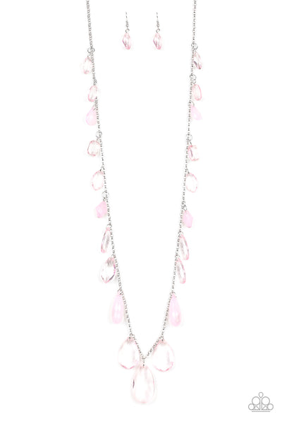 GLOW And Steady Wins The Race - Pink necklace Paparazzi