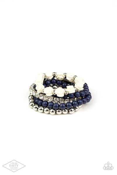 Rose Garden Grandeur - Blue bracelet Paparazzi Accessories