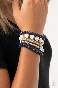 Rose Garden Grandeur - Blue bracelet Paparazzi Accessories