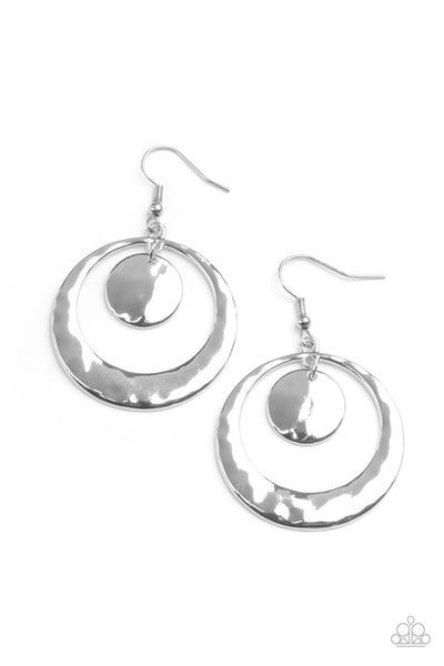 Rounded Radiance - Silver earrings Paparazzi