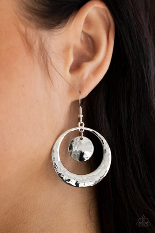 Rounded Radiance - Silver earrings Paparazzi