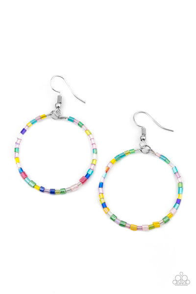 Colorfully Curvy - Multi seed bead earrings Paparazzi