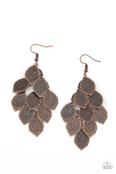 Loud and Leafy - Copper earrings Paparazzi