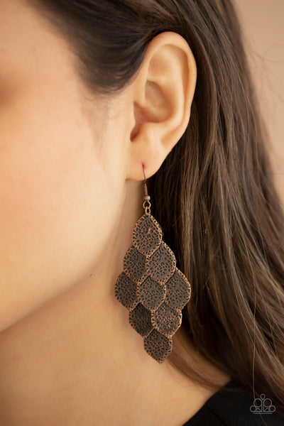 Loud and Leafy - Copper earrings Paparazzi