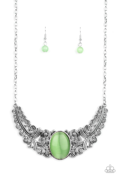 Celestial Eden - Green necklace Paparazzi