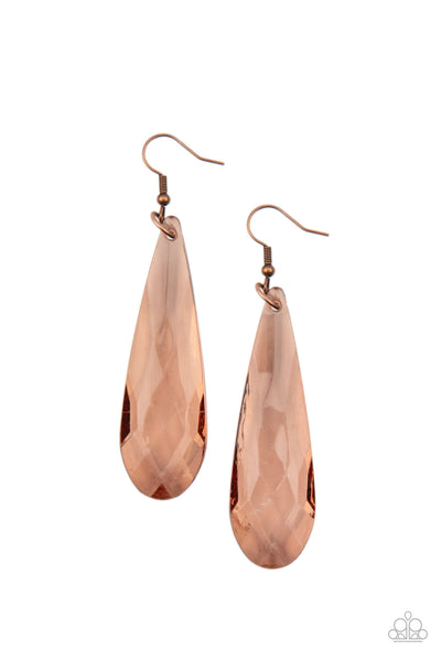 Crystal Crowns - Copper earrings Paparazzi