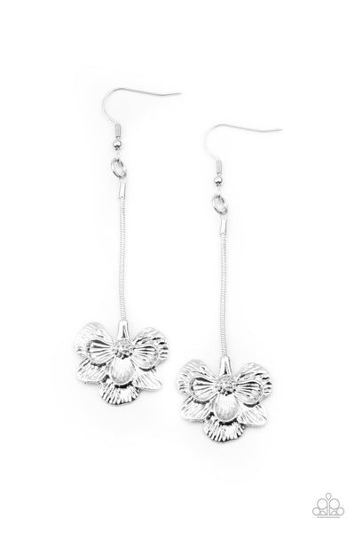 Opulently Orchid - Silver earrings Paparazzi