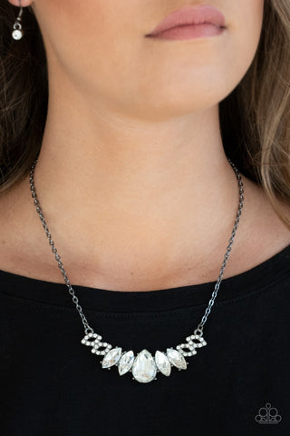Bride-to-BEAM - Black and rhinestone necklace Paparazzi Accessories