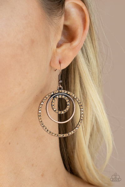 Bodaciously Bubbly - Copper earrings Paparazzi