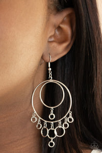 Roundabout Radiance - Silver earrings Paparazzi