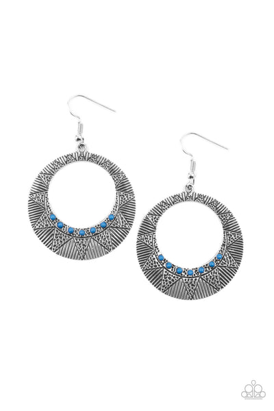 Adobe Dusk - Blue  earrings Paparazzi Accessories