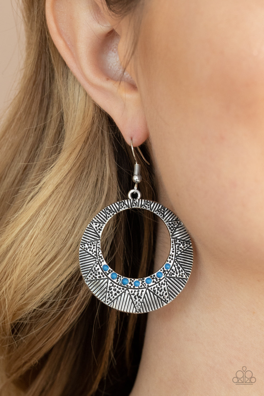 Adobe Dusk - Blue  earrings Paparazzi Accessories
