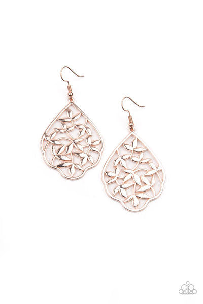 Taj Mahal Gardens - Rose Gold earrings Paparazzi Accessories