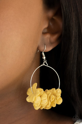 Flirty Florets - Yellow earrings Paparazzi