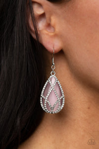 Crawling With Couture - Pink cat'eye earrings Paparazzi