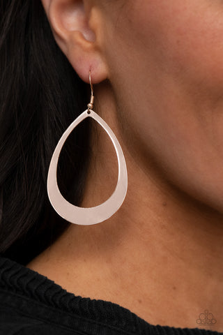 Fierce Fundamentals - Rose Gold earrings Paparazzi