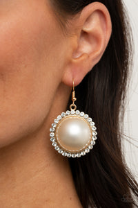 Esteemed Elegance - Gold Pearl earrings Paparazzi