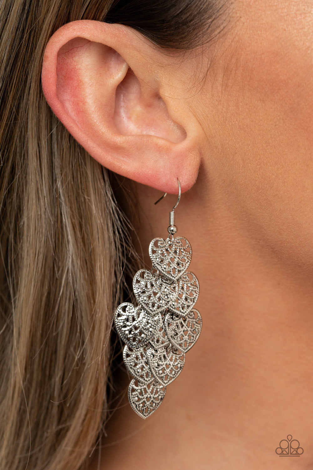 Shimmery Soulmates - Silver earrings Paparazzi