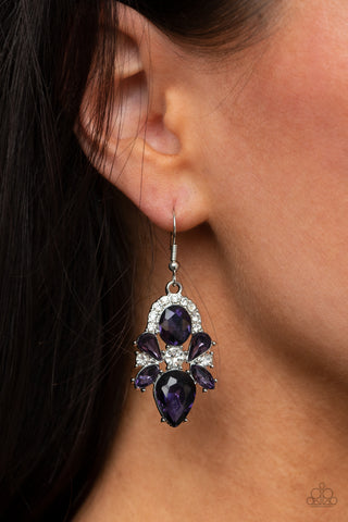 Stunning Starlet - Purple rhinestone earrings Paparazzi