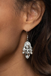 Stunning Starlet - White earrings Paparazzi