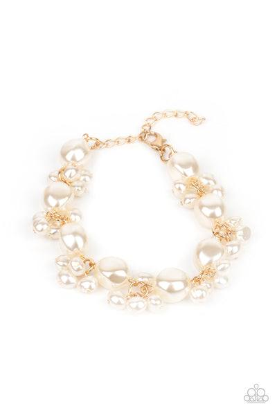 Imperfectly Perfect - Gold pearl bracelet Paparazzi