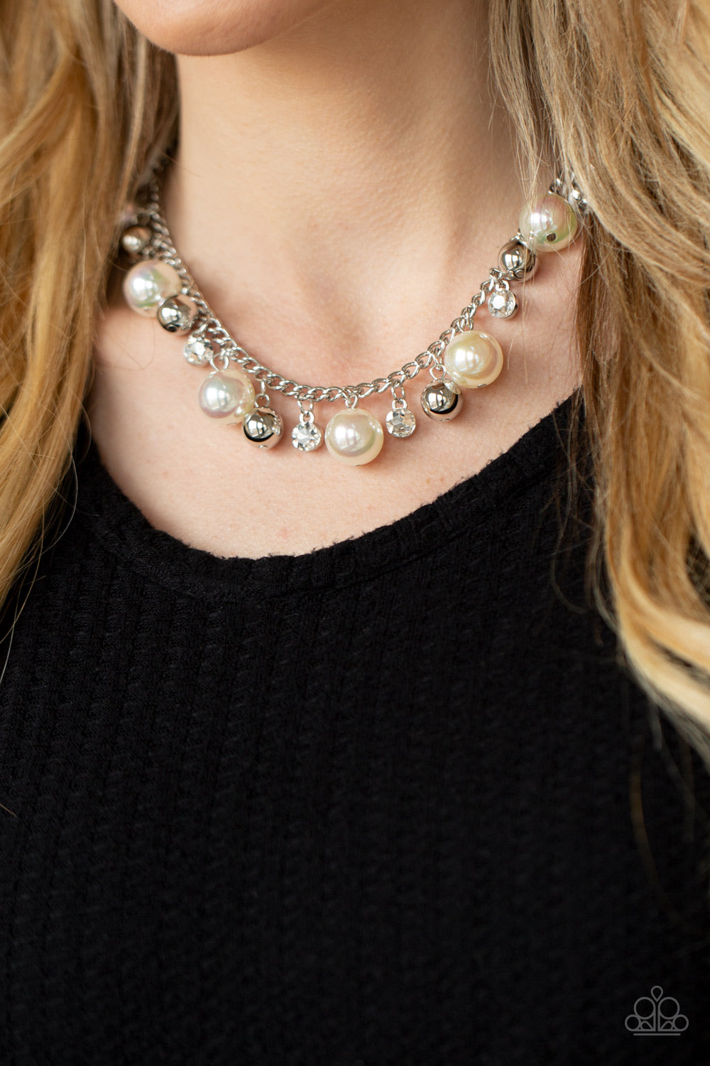 Galactic Gala - White pearl necklace Paparazzi