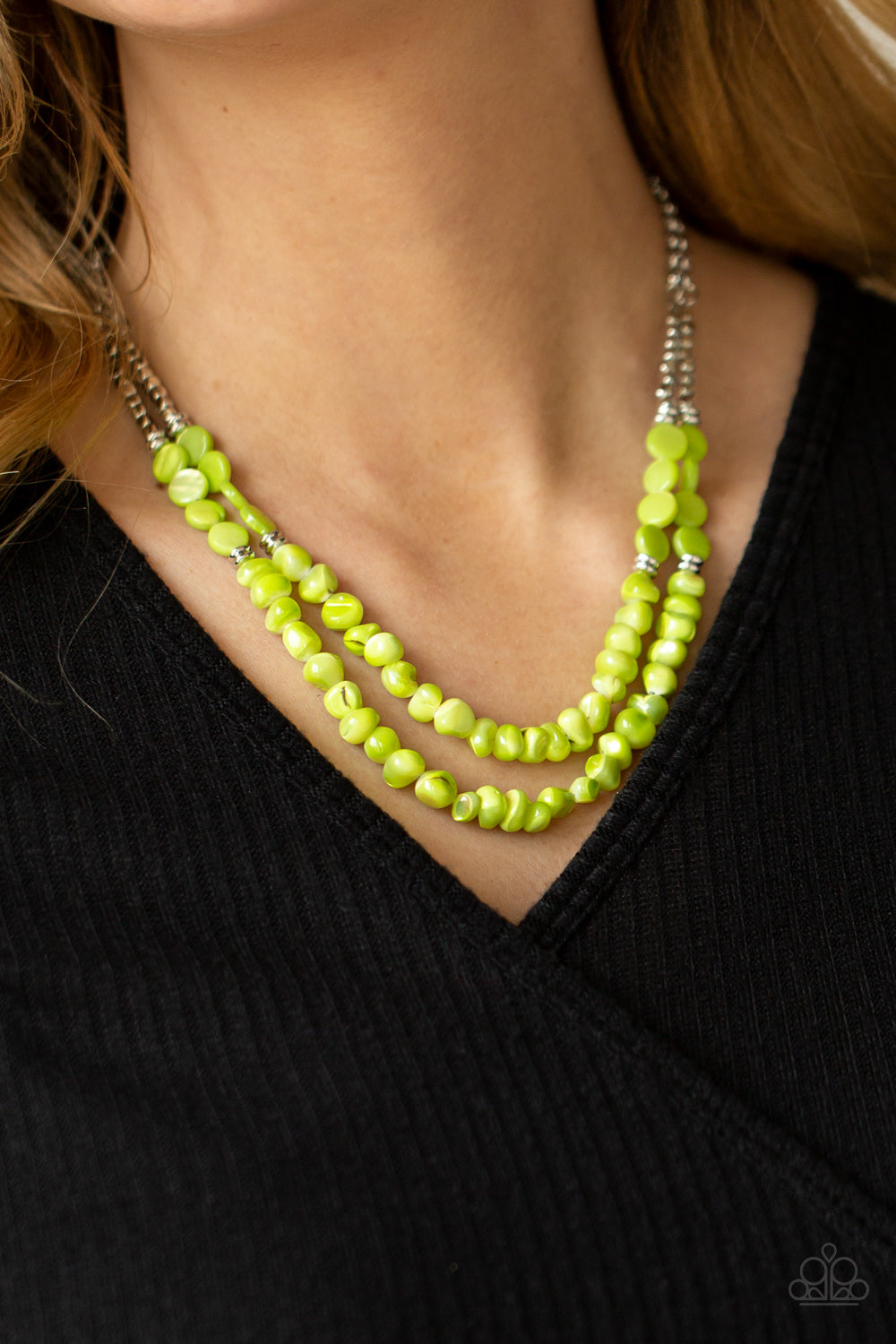 Staycation Status - Green beaded necklace Paparazzi