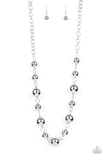 Commanding Composure - Silver beaded necklace Paparazzi