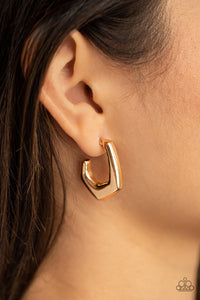 On The Hook - Gold earrings Paparazzi