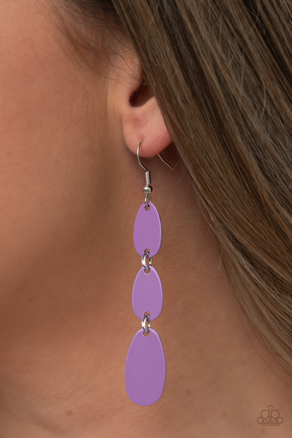 Rainbow Drops - Purple earrings Paparazzi