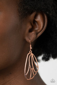 Turn Into A Butterfly - Copper earrings Paparazzi