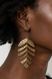 Palm Lagoon - Brass earrings Paparazzi