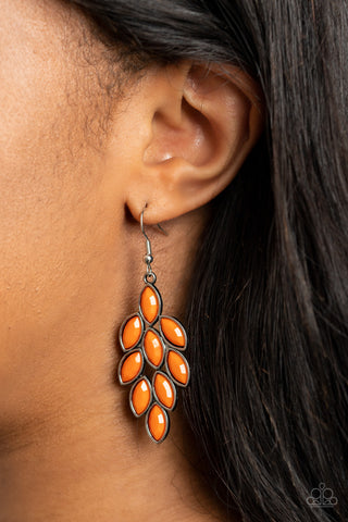 Flamboyant Foliage - Orange earrings Paparazzi