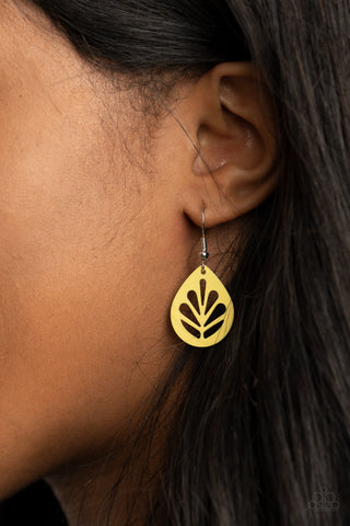 LEAF Yourself Wide Open - Yellow earrings Paparazzi