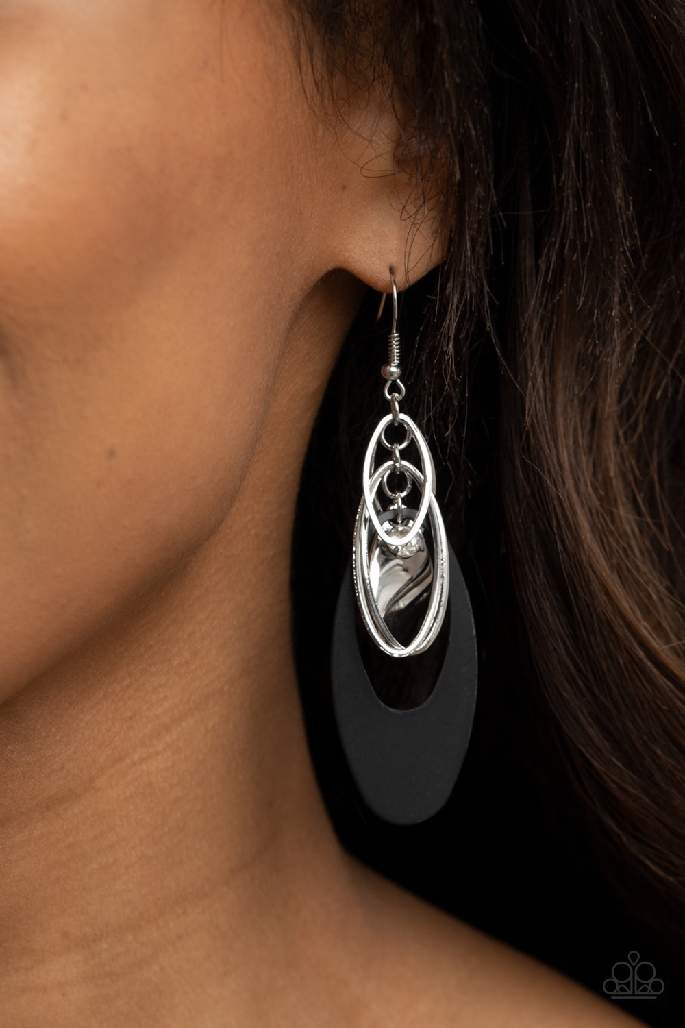 Ambitious Allure - Black earrings Paparazzi