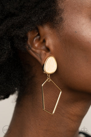 Retro Reverie - Gold earrings Paparazzi