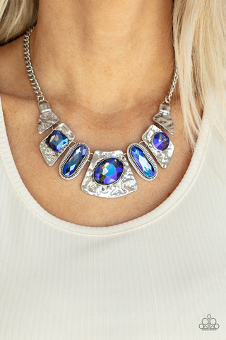 Futuristic Fashionista - Blue necklace Paparazzi Accessories