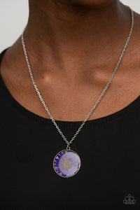 Prairie Promenade - Purple pressed flower necklace Paparazzi
