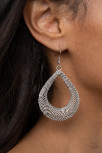 A Hot MESH - Silver earrings Paparazzi