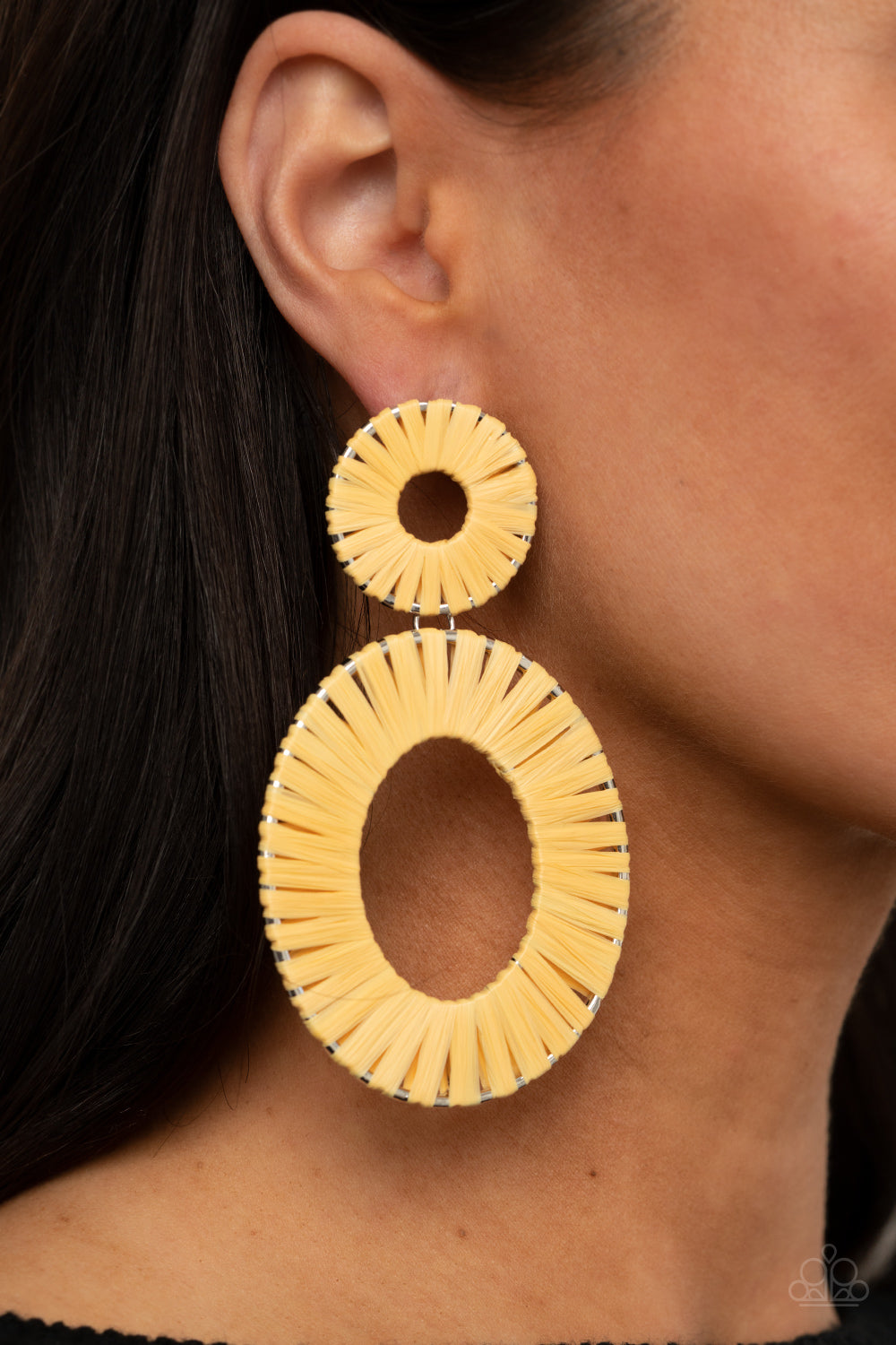 Foxy Flamenco - Yellow earrings Paparazzi