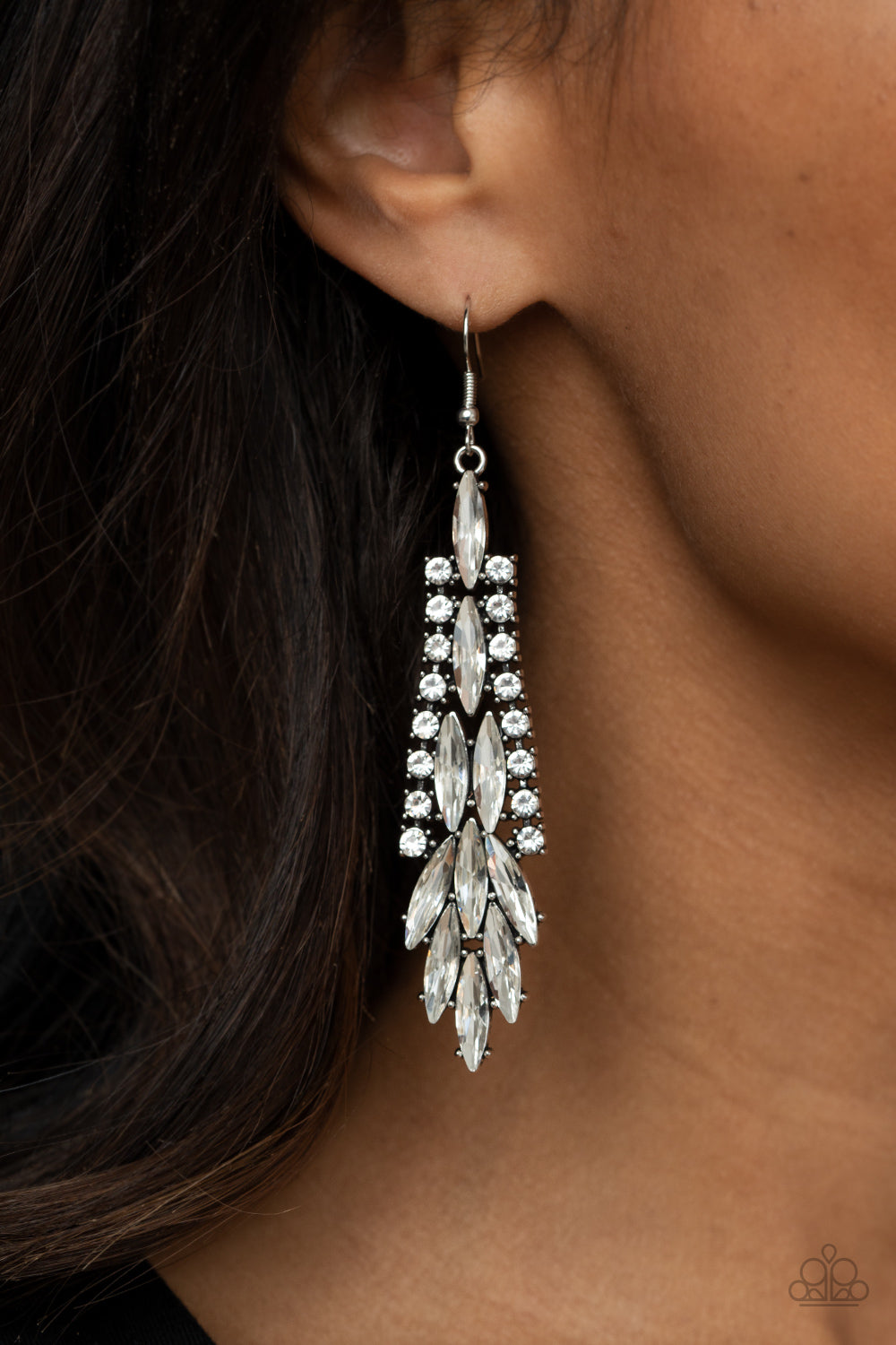 Crown Heiress - White earrings Paparazzi