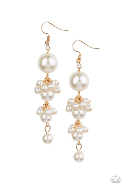 Ageless Applique - Gold pearl earrings Paparazzi