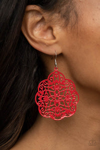 Mediterranean Eden - Red earrings Paparazzi