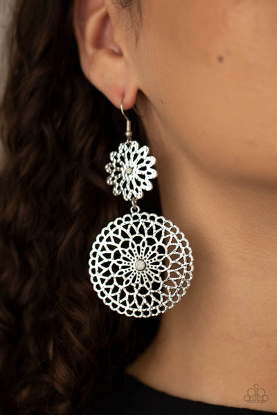 Garden Mantra - White earrings Paparazzi