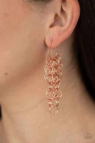 Long Live The Rebels - Copper earrings Paparazzi